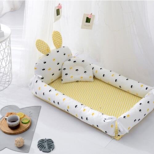 90x50x15CM Infant Newborn Baby Lounger Portable Baby Nest Bed for Girls Boys Crib Toddler Bed Baby Nursery Carrycot Sleeper Bed