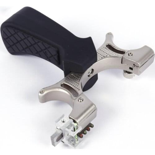 Alloy slingshot fast pressing flat rubber band highlight fiber outdoor hunting sports rubber band slingshot catapult