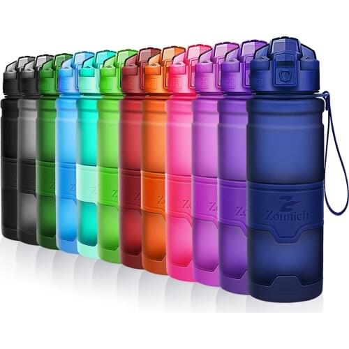 ZOUNICH Water Bottle BPA Free Shaker Outdoor Sport Drinkware Portable Leakproof Ecofriendly Plastic Bottles