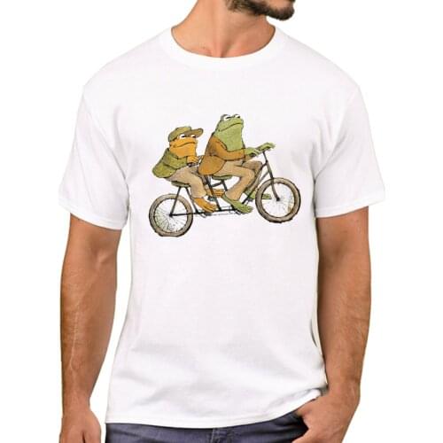 TEEHUB Hipster Frog & Toad Riding Bike Printed Men T-Shirt Fashion Funny Frog T Shirts Short Sleeve Tshirts Cool Tee