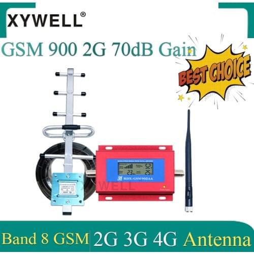 GSM Cellular amplifier 3G 2G GSM 900 MHz GSM Signal Repeater Booster Amplifier with Yagi Antenna and Smart LCD Display Wholesale