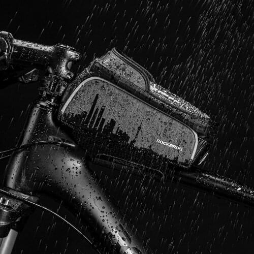 ROCKBROS Bicycle Bags High Capacity TPU Touch Screen MTB Road Bag Front Beam Front Hanging Bicycle Head Bag Riding Accessories