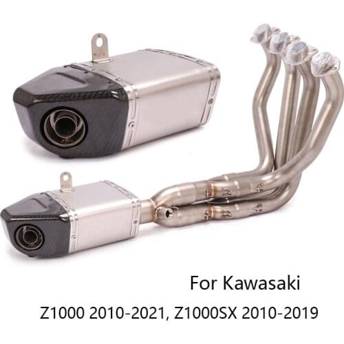 Complete Exhaust System for Kawasaki Z1000 2010-2021 Z1000SX 2010-2019 Motorcycle Header Link Pipe Slip On 51mm Muffler Escape