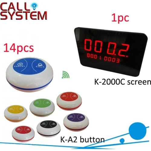 Ycall Wireless restaurant buzzer caller table call/calling button (1 display panel 14 transmitters)