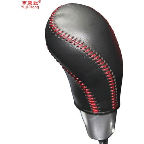 Yuji-Hong Car Gear Covers Case for KIA K2 2011-2015 Automatic Shift Collars Genuine Leather Cover Hand-stitched