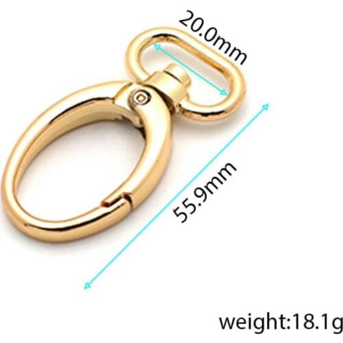 50pcs/lot Bags Gold Swivel Lobster Clasp Clips Key Hook Keychain Split Key Ring Findings Clasps For Keychains Making Tote bag
