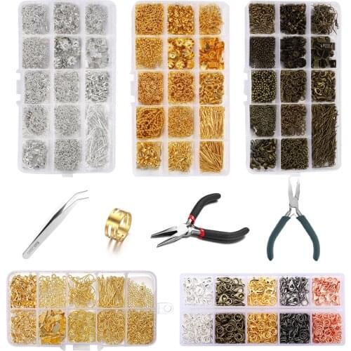 1Set Alloy Jewelry Findings Jewelry Making Tools Lobster Clasp Open Jump Rings For DIY Jewelry Making Accessories Tool Kits