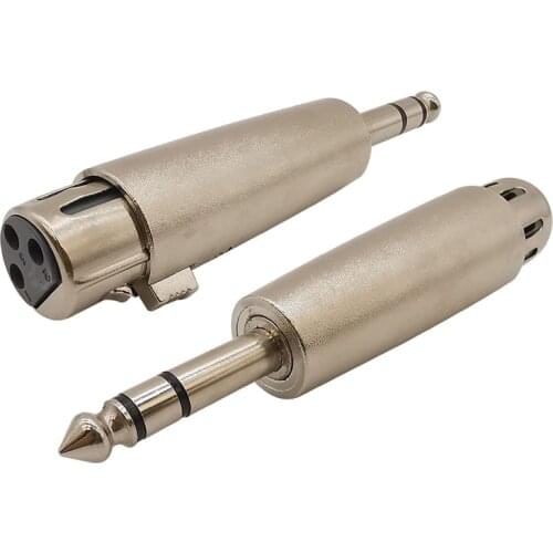 1Pcs 3Pin XLR Connector Female Jack to 6.5mm 6.35mm Male Plug Stereo Microphone Audio Socket Adapter for Speaker Video Lighting