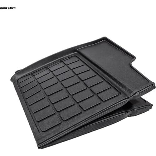 1PCS Car Front Trunk Mat For Tesla Model 3 Car Accessories Black TPE Waterproof Wearable Protective Pads Mat Compatible 2021