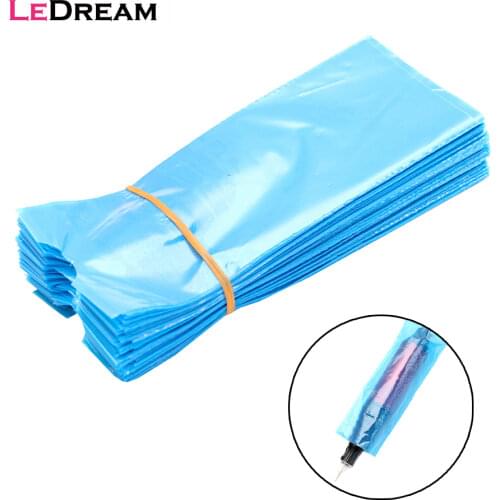 200pcs/bag Disposable Tattoo Pen Covers Sleeve Caps Bags For Tattoo Machine Clip Cord Pen Cap PE Plastic Tattoo Accessories