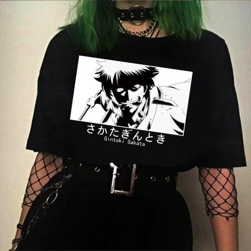 2021 Gintama Anime Sakata Gintoki Kagura T Shirts Men Women Short Sleeve T Shirt Harajuku Male