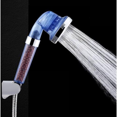 3 Mode Shower Bath Head Adjustable High Pressure Stone Stream Handheld Shower Head With Negative Ion Activated Ceramic Balls