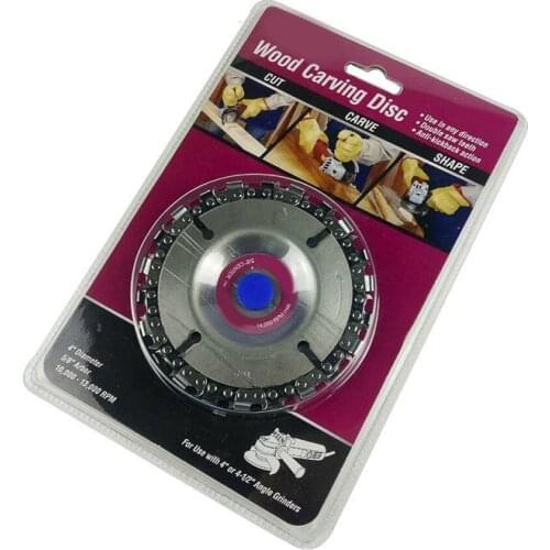 4 Inch Grinder Chain Disc Sculpting Tool Cut Steel Chain Wood Carving Disc For 100/115 Angle Grinder Abrasive Durable