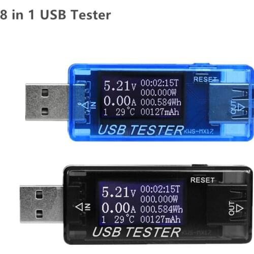8 in 1 power bank charger indicator USB tester Digital voltmeter current voltage meter amp volt ammeter detector 40%off