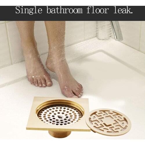 The Bathroom Accessory Square Solid Brass Shower Ground Drainer, Oil Rubbed Bronze Floor