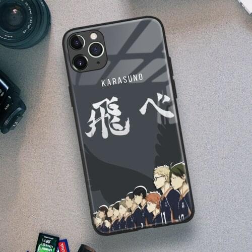 Haikyuu!! Manga Naime Soft TPU Glass Phone Case for IPhone SE 6s 7 8 Plus X Xr Xs 11 12 Mini Pro Max Samsung Redmi
