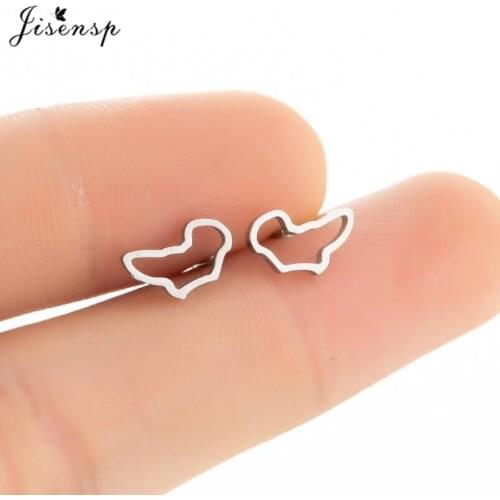 Jisensp New African Map Stud Earrings Unique Design African Earrings Small Ornaments Traditional Ethnic for Women Jewelry Gifts