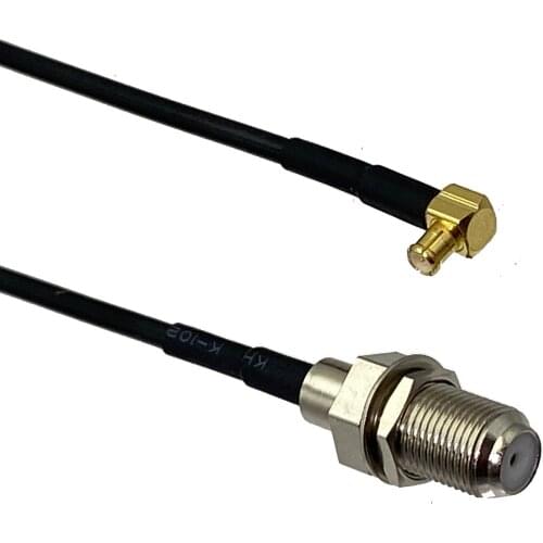 RG174 Cable F TV Female Jack Bulkhead to MCX Male Plug Right angle 6inch~10FT