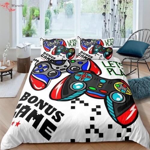 Gamepad Comforter Cover Bedding Set Teens Twin Bed Duvet Cover for Youth Kid Boy Controller Bedspread With Pillowcase Bed Linen
