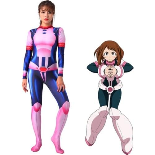 Boku No Hero Academia OCHACO URARAKA Cosplay My Hero Academy Bodysuit Wig Halloween Costume For Women Kids