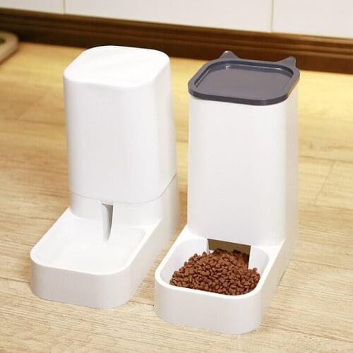 Pet Dog Cat Automatic Feeder Plastic Safety Small Medium Large Dog Cats Feeding Bowl Cat Food Water Feeder Fountain Drinker