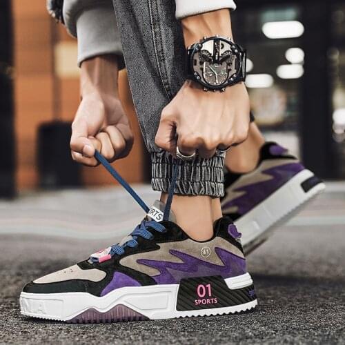 Fashion outdoor leisure sports mens shoes winter high-top thick-soled trend sports tide mens shoes new stadium boots shoes