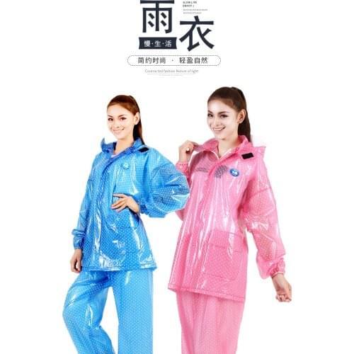 Fashion Waterproof Raincoat Womens Thick Transparent Raincoat Women Fishing Camping Capa De Chuva Raincoat Set Rain Gear DD60YY