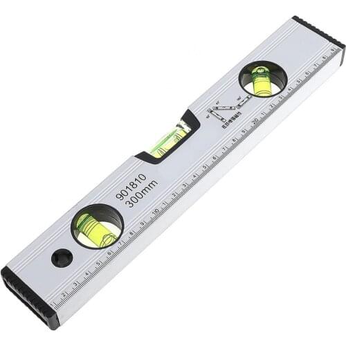 New 300mm Precision Magnetic Aluminum Alloy Level Ruler with Blister Design and Mm Scale for Building Decoration Measurement