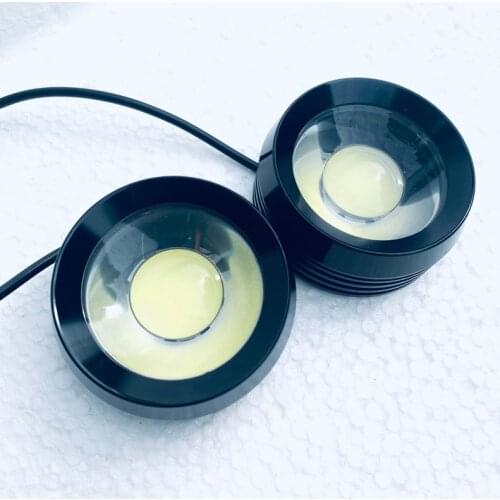 New Hot 2 pcs Waterproof 12V LED Round Auto Car Fog Lamp Driving Daytime Running Light Ultra Bright White COB LED 6000K E4 Pair