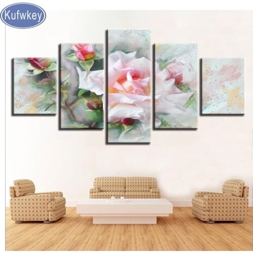 New arrival diamond painting rose 5pcs Paintings,flower,puzzle 5d toy,Diamond Embroidery sale,3d Cross-Stitch,kits,home decor