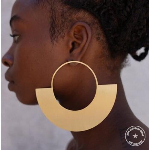Semicircle oversized earrings, African earrings, personalized custom large hoop earrings, personalized earrings