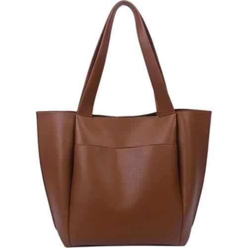 Casual Women Shoulder Bags Large Capacity Female Big Totes Designer Luxury Soft Pu Leather Lady Purses and Handbags Bolsas Brown