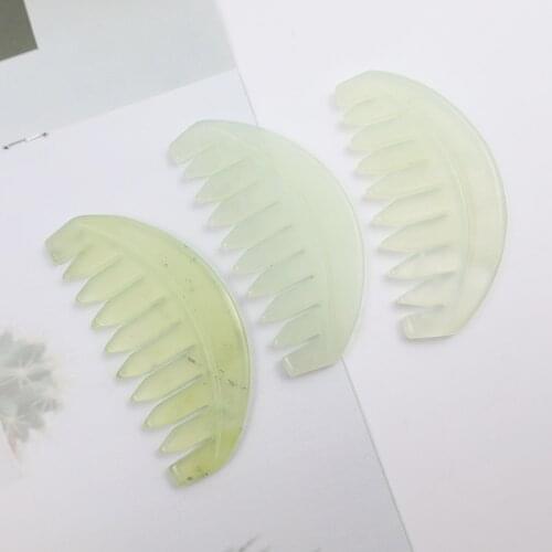 Gua sha Comb Precious Genuine Jade Comb Hair Scalp Massager Therapy Scraper Natural Jade Prevent Hair Loss Hair Comb Hairbrush