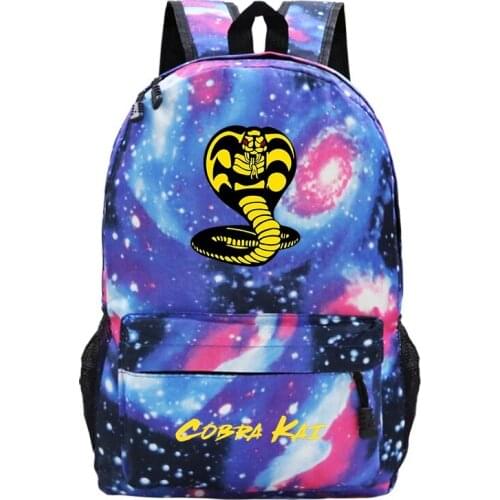 Students Back To School Backpack Bag for Boys Girls School Bags Cobra Kai Print Bookbag Travel Backpack Cobra Kai Teen SchoolBag