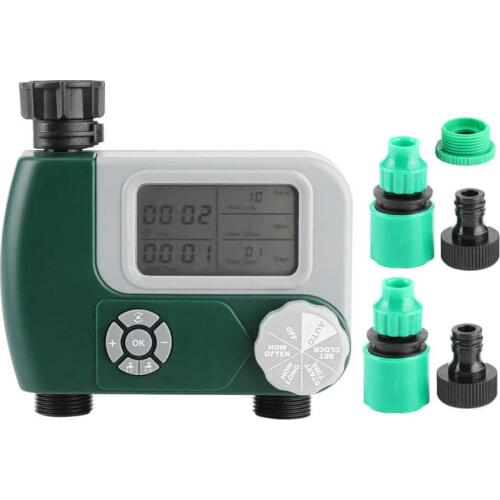 Watering System Dual-Outlet Timer Irrigation System Controller Intelligent Large Display Watering Controller Home Supplies