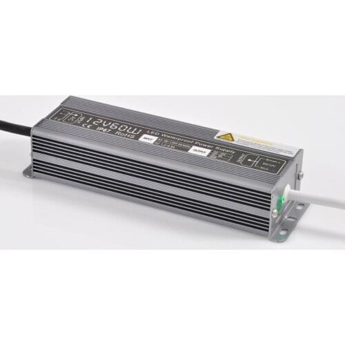 12V/60W waterproof switch mode Power Supply;IP67 rated;AC170-240V/AC90-130V input;DC12V output