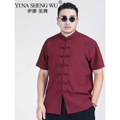 Japanese Kimono Plus Size Mens Short Sleeve Fashion Shirt Chinese Cardiga Tang Suit Loose Casual Jacket Traditional Male Kimono