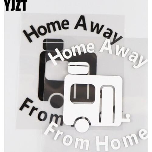 YJZT 14×15.2CM Home Away From Home Vinyl Car Sticker Decal Decoration Cartoon Style Black/Silver 4C-0278