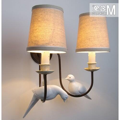 Loft mirror light crystal corridor bedroom bedside lampara pared