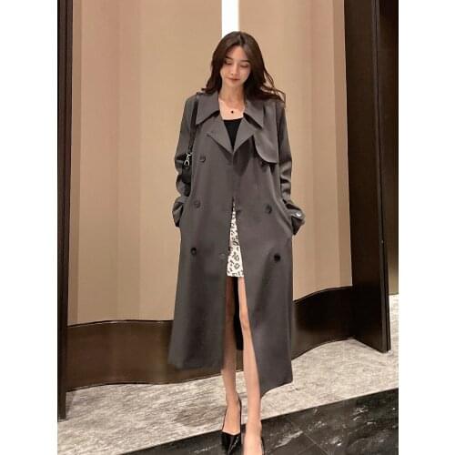 High end windbreaker womens medium length 2021 spring and autumn new fashion loose temperament British fashion coat