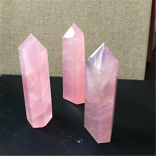 1kg pure natural rose quartz crystal rod tip healing stone 50-70mm gift
