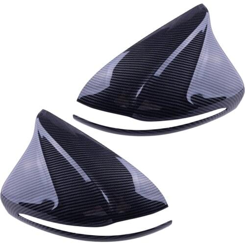 1 Pair Black ABS Car Rearview Mirror Cover Trim Shell Decoration Carbon Fiber Style Fit for Mercedes Benz C E S GLC GLB