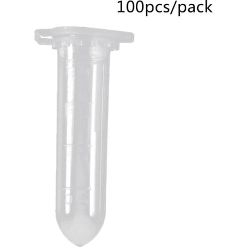 100Pcs 2ml Clear Plastic Vials Container Snap Cap Centrifuge Tubes Vials Sample Lab Container