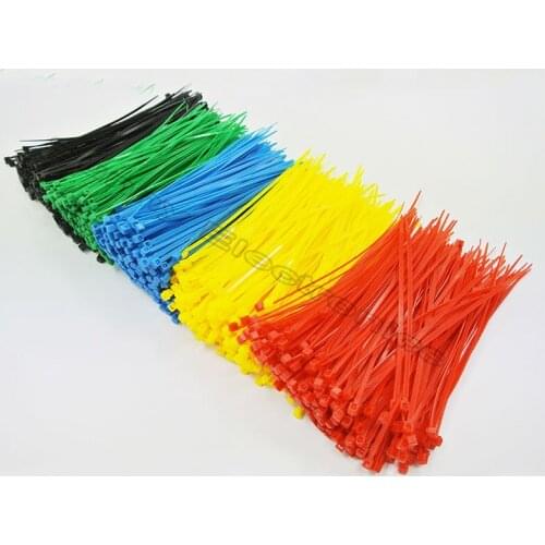 300 Pcs 6 Color 6" inch 2X150 (mm) colorful Self-Locking Plastic Cable Zip Ties Cable Loop Ties