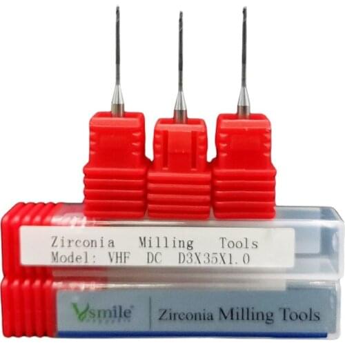 VHF Dental Zirconia Milling Burs 35mm Coating Metal Milling Tool Unit For VHF K1 K3 K4 Dental CAD CAM Milling Machine