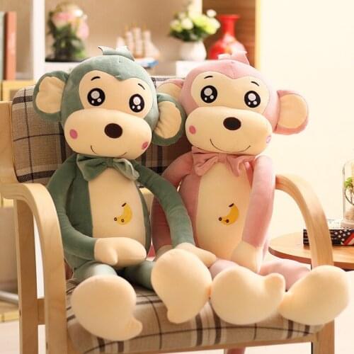 45-85cm 3 Colors Cute Monkey Stuffed Plush Toy Animal Long Arm Tail Monkey Doll Gift Present Soft Dolls for Girls