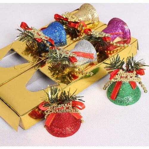 6pcs Christmas Decorations, Christmas Tree Accessories, Colored Powdered Christmas Bells, Bells, Gifts, Toys 6pcs Christmas D