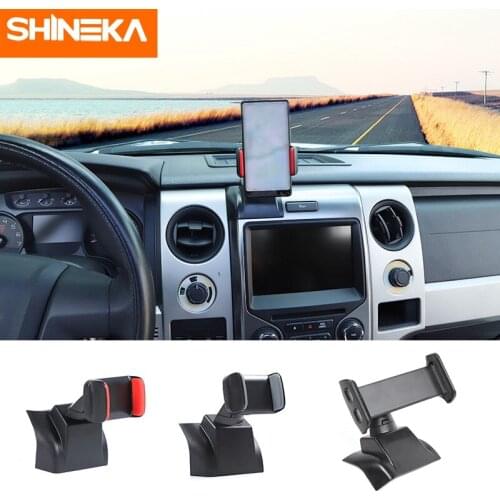 SHINEKA Car Mobile Phone Stand Ipad Cellphone Bracket For Ford F150 Raptor 2013-2014 360 Degree ABS GPS Holder Accessories