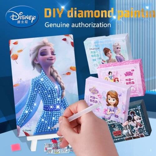 Disney childrens diamond stickers handmade diy production material package point diamond crystal girl girls educational toys