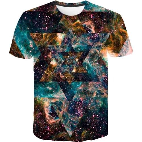 2021 New Fashion Mens T-Shirt 3D Printed Starry Sky Short Sleeve Summer Loose Large O-Neck Size Shirt Casual Street T Shirt